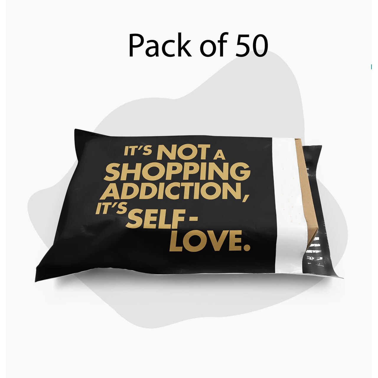 10 x 13 It's Not an Addiction, It's Self Love Black and Gold Poly Bag Mailer Envelopes 2 Mil